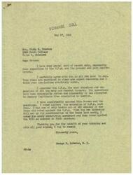 ["The document is a letter from George B. Schwabe to Viola S. Preston, expressing agreement with her opposition to the O.P.A. He criticizes the bureau for its actions and states that he has consistently voted against its extension and practices. Schwabe thanks Preston for her input and signs off with good wishes."]