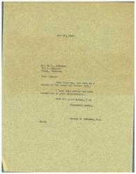 ["The document is from George B. Schwabe, M.C. to Mr. B. L. Anderson in Tulsa, Oklahoma. Schwabe acknowledges receiving a resume of the Bread and Butter Bill from Anderson and hopes that the matter has been resolved to Anderson's satisfaction. Schwabe ends the letter with good wishes."]