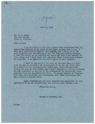 ["The document is from Mr. W. O. Morse to George B. Schwabe, expressing approval of Schwabe's stand against the Office of Price Administration (OPA). Morse agrees that cutting off the salaries of bureaucrats is the way to eliminate them and congratulates Schwabe on his appointment to the Appropriations Committee. Schwabe responds, thanking Morse for his support and expressing his commitment to using his influence to eliminate the bureaucrats by cutting their salaries. Schwabe also mentions that if enough members of Congress take this attitude, the bureaucrats will leave Washington."]
