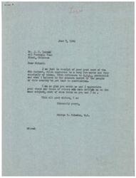 ["The document is a response to a postcard expressing the desire to get back to Americanism and remove the OPA. The sender, George B. Schwabe, agrees with the sentiment and appreciates the views shared. The document emphasizes the need to stop strikes, increase production, and return to the American way of life."]