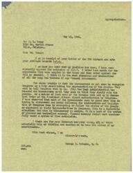 ["The document is a response from Congressman George B. Schwabe to a constituent, C. L. Tracy, regarding the Office of Price Administration (OPA). Schwabe expresses his opposition to OPA and criticizes the bureaucracy within the federal government. He believes that planned economy cannot work successfully under a system of free enterprise. Tracy, in his letter to Schwabe, also expresses his support for getting rid of OPA and other similar agencies in order to improve the country's situation."]