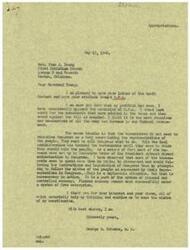 ["The document from Rev. Ivan J. Young to Honorable  George Schwabe urges him to regulate, control, and restrict the activities of the O.P.A. (Office of Price Administration) to make it more beneficial to the people. Rev. Young also expresses concerns about the need to prevent strikes and increase production in the country. Honorable  George Schwabe responds by explaining his opposition to O.P.A. and criticizing bureaucracy in the government. He also thanks Rev. Young for his input and views."]