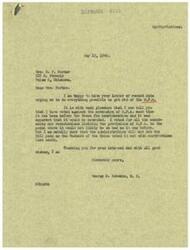 ["The document is a letter from George B. Schwabe to Mrs. H. P. Porter, discussing his opposition to the O.P.A. (Office of Price Administration) and his efforts to limit its provisions. Schwabe mentions that he has consistently voted against the extension of the O.P.A. and believes the Administration will not let the Bill pass with restrictions. Mrs. Porter expresses her support for Schwabe's stance against the O.P.A. and urges him to continue fighting against it."]