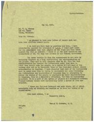 ["The document is from George B. Schwabe, a congressman, responding to W. C. Thomas's letter expressing opposition to the Office of Price Administration (O.P.A.). Schwabe shares Thomas's views on the O.P.A. and expresses his belief that bureaucracy in the federal government is problematic and needs to be addressed. Schwabe thanks Thomas for his input and support."]