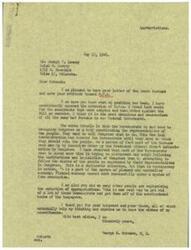 ["The document is from George B. Schwabe, a member of the House of Representatives, responding to a letter from constituents urging him to free industry and agriculture from wartime restraints, abolish the Office of Price Administration, and reduce departmental appropriations to cut down on overstaffed personnel. Schwabe expresses his opposition to the Office of Price Administration and bureaucracy in general, stating that planned economy cannot work successfully under a system of free enterprise. He appreciates the views of his constituents and thanks them for their interest."]