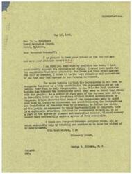 ["Rev. Orndorff expresses concerns about shortages and high prices due to O.P.A.'s mismanagement. Congressman Schwabe responds by stating his opposition to O.P.A. extension, criticizing bureaucracy and planned economy, and emphasizing the importance of following the wishes of the people as expressed by Congress. Schwabe thanks Orndorff for his views and states that they help him understand the wishes of his constituents."]