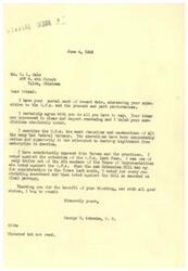 ["The document is from George B. Schwabe, a member of the House of Representatives, to Mr. O.L. Gale expressing agreement with Gale's opposition to the O.P.A. (Office of Price Administration) and criticizing its practices. Schwabe states that he has consistently opposed the O.P.A. and voted against its extension, believing it to be detrimental to free enterprise in America. Gale is urged to continue supporting efforts to streamline and reduce the power of the O.P.A. and government bureaucracy."]