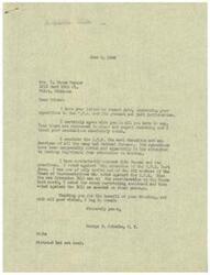 ["The document is from George B. Schwabe, a member of the House of Representatives, to Mrs. O. Warren Meyers expressing agreement with her opposition to the O.P.A. and criticizing its practices. Schwabe mentions his consistent opposition to the Bureau and his voting record against it. He thanks Mrs. Meyers for sharing her thoughts and ends the letter with good wishes."]