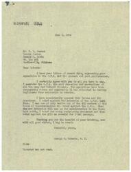 ["The document from George B. Schwabe expresses agreement with the recipients' opposition to the O.P.A. and its practices, describing it as obnoxious and un-American. Schwabe details his voting record against the O.P.A. and its extension, indicating his consistent opposition to the Bureau. The document also mentions a previous letter from W.R. Seaton, Lenora Seaton, and Donald L. Isela urging members of Congress to maintain price control and reform or eliminate the O.P.A."]