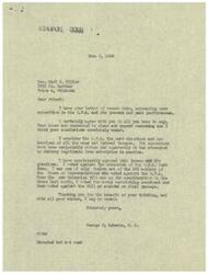 ["Mrs. Carl A. Miller expresses her opposition to the O.P.A. (Office of Price Administration) and its practices in a letter to George B. Schwabe, a member of the House of Representatives. Schwabe agrees with Miller's views and shares his own opposition to the O.P.A., mentioning that he has consistently voted against its extension and practices. Miller requests the abolition of the O.P.A. and the removal of controls on certain commodities to allow for rapid production."]