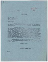 ["The document consists of two letters, one from George B. Schwabe, a member of Congress, and another from an unidentified individual. Schwabe expresses gratitude for the support of his constituents and reiterates his commitment to fighting against planned economy and scarcity. The second letter congratulates Schwabe on his nomination and discusses the impact of the OPA (Office of Price Administration) being repealed. The writer urges Schwabe to vote against the British loan and notes the effects of inflation on various commodities. Both letters emphasize the importance of standing against OPA and its potential consequences."]