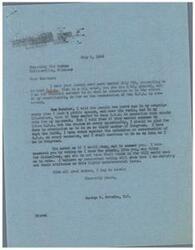 ["The document is from George B. Schwabe, a member of Congress, responding to a request from Senator Gid Graham to oust the O.P.A. Schwabe explains that he has consistently voted against the O.P.A. as he promised his constituents he would do during his campaign. He believes his voting reflects the desires of the people and he will continue to vote in accordance with their wishes."]