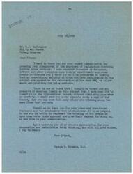 ["The document is a thank you letter from Congressman George B. Schwabe to Mr. R.C. Earlougher for expressing disapproval of legislation involving price controls. Schwabe mentions that the majority of constituents are opposed to price controls and he has included Earlougher' s communication in the Congressional Record. Earlougher urges continued opposition to the rebirth of the OPA."]
