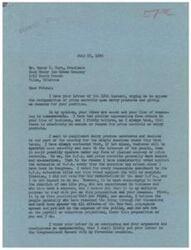 ["The document is from the Good Humor Ice Cream Company to Representative George B. Schwabe, urging him to oppose the reimposition of price controls on dairy products. The company argues that prices have remained stable since the removal of price ceilings, and reinstating subsidies would be disruptive to producers. They highlight the savings to taxpayers, elimination of black markets, and the need for Congress, not the Executive Department, to determine policy on dairy products."]