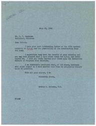 ["The document is a correspondence between Mr. C. T. Hardeman and Honorable  George Schwabe discussing the revival of the O.P.A. Hardeman is opposed to the revival, believing that letting the O.P.A. stay dead will allow for a revival of production and for supply and demand to work. He also expresses concerns about the negative effects of O.P.A. operations on production. Hardeman also mentions the importance of not making concessions to Russia and expresses support for continued rent control with moderate increases. Schwabe responds, stating that he has never voted for O.P.A. and believes that business will right itself without its revival."]