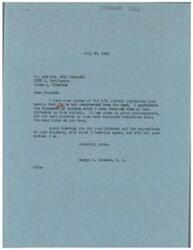 ["Mr. and Mrs. Bill Campbell wrote to Representative George B. Schwabe expressing their desire for the Office of Price Administration (OPA) to expire, believing that government controls on prices and building should be lifted to allow for a quicker period of readjustment after the war. They believe that supply and demand should regulate prices, as it is the American way. Schwabe appreciates their letter and agrees with their sentiments, noting that he has received similar feedback from many constituents."]