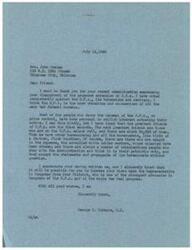 ["The document is from George B. Schwabe, a member of Congress, responding to individuals who have expressed their disapproval of the proposed extension of the O.P.A. (Office of Price Administration). Schwabe explains his opposition to the O.P.A. and criticizes those who support it, suggesting that they may have personal or selfish motives. He also mentions the influence of black markets and bureaucrats in favor of the O.P.A. and encourages the recipients to share their views with their Representative in Congress."]