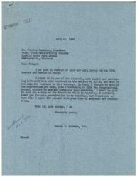 ["The document is a conversation between George B. Schwabe and Chester Fancier regarding the effects of O.P.A. (Office of Price Administration) on their business. Fancier expresses his concerns about the negative impact of O.P.A. on their manufacturing company, including inflation, higher prices for substitute materials, difficulty in obtaining needed materials, and limitations on production. Schwabe agrees with Fancier's arguments and expresses his support for eliminating the possibility of O.P.A. revival."]