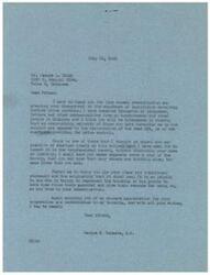 ["The document is a letter from Congressman George B. Schwabe to George L. Blish, thanking him for expressing his disapproval of legislation involving further price controls. Schwabe mentions that a majority of his constituents are opposed to price control, and he found Blish's communication to be particularly cogent and representative of American ideals. Schwabe also mentions that he has inserted Blish's letter in the Congressional Record without disclosing his identity, and will send Blish a copy of the Record. Blish's original and clear statement is appreciated by Schwabe, who values input from his constituents."]