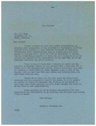["The document is a response to Mr. D.R. Snow from George B. Schwabe, a member of Congress, thanking him for expressing his disapproval of further price controls. Schwabe mentions that many others share the same sentiment and that Snow's communication was particularly well-written and thoughtful. Schwabe also receives a telegram from Snow and his friends congratulating him for his stance on the issue."]