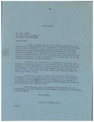 ["George B. Schwabe, a member of Congress, received a letter from O.J. Black expressing disapproval of legislation involving price controls. Schwabe thanked Black for his input and mentioned that many others share the same opinion. He also appreciated Black's clear and original statement and promised to keep working towards preventing the return of price controls. Schwabe assured Black of his sincere appreciation and cooperation."]