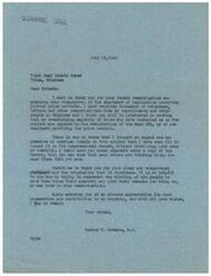 ["Congressman George Schwabe received a communication from the Tulsa Real Estate Board expressing disapproval of legislation involving further price controls. Schwabe thanked them for their input and mentioned that the majority of constituents are opposed to price controls. He found their communication so compelling that he included it in the Congressional Record without revealing their identity. The Tulsa Real Estate Board congratulated Schwabe on sustaining the President's veto on price controls and pledged not to drastically increase residential rents. They urged that price controls stay dead."]