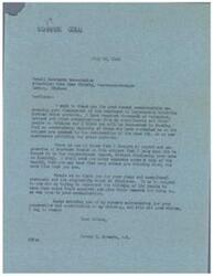 ["George Schwabe, a member of Congress, received a communication from the Retail Merchants Association expressing disapproval of price control legislation. Schwabe notes that the majority of his constituents are also against price controls and appreciates the Association's input, which he included in the Congressional Record. The Association confirms their support for releasing the OPA and taking steps to protect the public from inflation and unjust prices."]