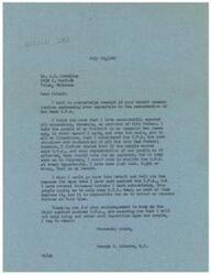 ["The document is from George B. Schwabe, M.C. to Mr. H.B. Gately's, thanking him for his opposition to the resurrection of the O.P.A. Schwabe explains that he has consistently opposed the bureau and has voted to abolish it whenever possible. He mentions receiving letters from others urging him to keep the O.P.A. dead. Gately's expresses his support for Schwabe's stance against the O.P.A. and urges him to continue opposing its restoration."]