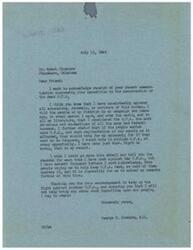 ["The document from Mr. Wyant Dinsmore to Congressman George B. Schwab expresses support for Schwab's opposition to the resurrection of the O.P.A. Dinsmore believes that price control in a democracy during peace time represents either dictatorship or communist tendencies, and that supply and demand should regulate prices. Dinsmore hopes for Schwab's success in the upcoming election and offers support."]