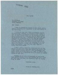["The document is a response from Congressman George B. Schwabe to a letter from Ed Waters expressing opposition to the resurrection of the O.P.A. Schwabe explains his consistent opposition to the bureau and his commitment to abolishing it, as he had promised during his campaign. He thanks Waters for his encouragement and assures him that he will continue to fight against the O.P.A. and any similar impositions on the people."]