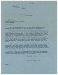 ["The document is a letter from George B. Schwabe, a congressman, responding to a letter from Bill Hawk opposing the O.P.A. Schwabe states that he has consistently opposed the O.P.A. and has voted to abolish it at every opportunity. He thanks Hawk for his encouragement and assures him that he will continue to fight against the O.P.A. Schwabe also mentions that he has received many letters supporting his stance against the O.P.A. A telegram from Hawk's Home Town Dairy Products congratulates Schwabe on his stand against the O.P.A. and expresses the need to relieve government regulation on prices."]