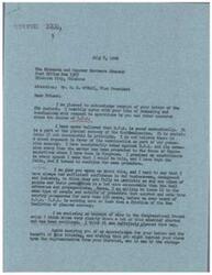 ["The document is a letter from Richards and Conover Hardware Company to Congressman George S. Schwabe expressing their opposition to the O.P.A. (Office of Price Administration) and their decision to sell merchandise at pre-June 30th, 1946 prices. They believe in leaving the economy to businessmen and industry rather than government intervention. The company promises to maintain prices unless there is an increase from manufacturers or freight carriers. They also express their appreciation for the congressman's views and hope to influence their district representative."]