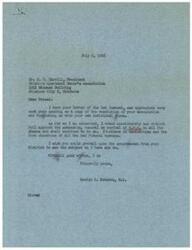 ["The document is a correspondence between Mr. George B. Schwabe and the Oklahoma Apartment Owner's Association regarding the extension of the O.P.A. Mr. Schwabe expresses his opposition to the extension and urges the association to work with their congressman to prevent it. The association responds with a resolution stating their commitment to fair and equitable rental practices without federal government controls. They also outline their policy on rent increases to cover increased costs."]