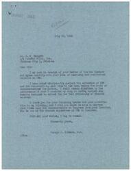 ["The document is from Mr. Hargett to Representative George Schwabe, expressing agreement with Schwabe's stance against the extension of OPA (Office of Price Administration) and planned economy. Hargett argues that now is the best time to eliminate OPA controls, especially on livestock, grain, and dairy products, as these products are moving into normal trade channels and subsidies are being absorbed without negative consumer reaction. Hargett believes that restoring price controls will re-establish black markets and delay normal trade functioning. He urges Schwabe to continue voting against OPA extension and to influence other representatives to do the same."]