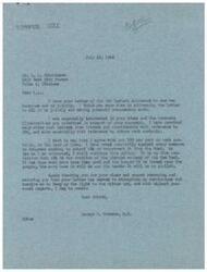 ["The document from Mr. L. L. Hutchinson to Senators Elmer Thomas and Moore, and Congressman George B. Schwabe, expresses frustration with OPA and rent control, stating that it is an imposition on free people and hinders efforts to earn income from rental properties. He highlights the challenges faced due to increased taxes, insurance, maintenance costs, and labor costs, and criticizes the lack of relief provided by local Rent Control. He urges the government to prioritize justice, equity, and fairness, and calls for the removal of one-sided government policies to allow for personal freedom. Congressman Schwabe responds, expressing agreement with Hutchinson's views on OPA and rent controls, and states his commitment to continue fighting against these measures."]