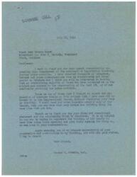 ["The document is a thank you letter from George B. Schwabe, a member of the House of Representatives, to the Miami Real Estate Board for expressing their disapproval of further price controls. Schwabe mentions that the majority of his constituents are also opposed to price controls and that he has included the Board's communication in the Congressional Record. The Board also asks for Schwabe's help in keeping rent control dead and pledge to help keep rent at a reasonable rate."]