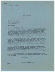 ["The document is from Congressman George B. Schwabe thanking Mr. Dan J. Davisson for expressing his disapproval of price controls legislation. Schwabe notes that many others share Davisson's views and that he has included his communication in the Congressional Record. Davisson's communication emphasizes the failure of the OPA to control living costs and shortages, and expresses opposition to rent control. Davisson urges standing firm against propaganda and protecting property rights."]