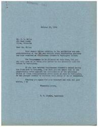 ["The document is a response to Mr. J. L. Mills expressing concerns about the activities of the Office of Price Administration and other issues. The writer assures Mr. Mills that Congressman Schwabe has consistently voted against the OPA and will continue to do so if reelected. The document also criticizes politicians for giving themselves salary raises and pensions while neglecting the needs of the people. Overall, the letter reflects frustration with government officials and calls for accountability and transparency."]