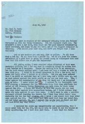 ["The author received a newspaper clipping labeling them as a Democrat, which they refute. They express their anti-New Deal stance and opposition to the OPA. They mention potential legal action against the newspaper and offer to represent the author for free. Additionally, Representative  George Schwabe argues for keeping dairy products decontrolled."]