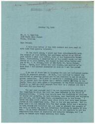 ["The document is from George B. Schwabe, a member of Congress, responding to a letter from R.M. Hamilton regarding a bill for a National Old Age Pension. Schwabe expresses his support for the bill and criticizes the Committee in the House of Representatives for not considering it fairly. He also discusses his frustration with the Truman Administration and their handling of legislation. Hamilton disavows a card sent by supposed Townsend Plan supporters and urges Schwabe to carefully study the evidence supporting the bill. Hamilton also expresses his belief that the Republican Party will be responsible for electing the next president and emphasizes the importance of independence and following principles in serving the country."]