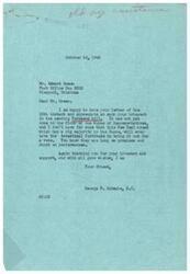 ["Mr. Green writes to Congressman Schwabe expressing his support for the pending Townsend bill, which aims to provide old age assistance. Schwabe responds, thanking Green for his support and expressing uncertainty about the bill passing due to the majority of the New Deal crowd in the House of Representatives. Schwabe also mentions his hope for the bill to become national law and promises to consider Green's request for his vote."]