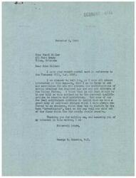 ["The document from Miss Pearl Miller to Congressman George B. Schwabe inquiring about his support for the Townsend Bill HR 2229, which provides for old age assistance for American citizens. She asks if he signed a petition to bring the bill to the House for a hearing and expresses her intention to support a congressman in the 1946 election who will support a similar bill for a National Old Age Pension. Congressman Schwabe responds that he supports old age assistance for those who meet the qualifications and criticizes the use of political investigators paid from funds meant for the elderly."]