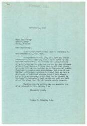 ["Miss Janie Moody wrote to Congressman George B. Schwabe in support of the Townsend Bill, H.R. 2229, which aims to provide old age assistance to citizens of the United States. She questions if Schwabe has signed a petition to bring the bill for a hearing in the House and states that she and her family members will support a congressman who supports the bill in the upcoming 1946 election. Schwabe responds by expressing his support for old age assistance and criticizing the use of political \"snoopers\" in the administration of funds for the elderly."]