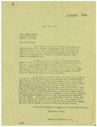 ["The document is in response to a request for assistance regarding the old age pension measure. The sender, George B. Schwabe, expresses support for increasing the pension amount for older citizens and opposes giving any of the funds to political appointees. He assures the recipient, Mrs. Minnie Owens, that he is working towards making the new law a reality. Mrs. Owens, who is disabled and struggling financially, expresses her support for the bill and requests more assistance from the Welfare."]