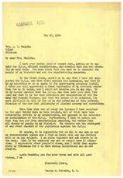 ["Mrs. A. J. Mauldin wrote to George B. Schwabe asking him to uphold the O.P.A. without restrictions, but Schwabe responded that he does not support the O.P.A. and will vote against its extension. He believes the O.P.A. has done more harm than good and is un-American. Schwabe notes that the majority of letters he has received from constituents are also against the O.P.A., including farmers. He emphasizes that he respects differing opinions but stands by his convictions."]