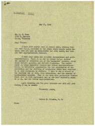 ["Mr. Owen wrote a letter to George Schwabe expressing his desire for O.P.A. to be extended to where supply meets demand, for an anti-strike law with teeth, and for appropriations to be reduced. Schwabe responds by stating that these wants are inconsistent and contradictory, as extending O.P.A. would require subsidies and deficit spending, which would not allow for reduced appropriations. Schwabe advocates for a return to free enterprise and the removal of bureaucratic control to increase production and reduce the need for borrowing money."]