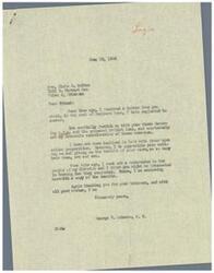 ["Mrs. Elsie R. Colton writes to George B. Schwabe, a member of the House of Representatives, expressing her support for the British loan and O.P.A. She requests that he reconsiders his opposition to these measures and highlights the importance of stability and security for the country. Schwabe responds by acknowledging her views but states that he has not been inclined to support the propositions. He also shares the results of a referendum he conducted in his district."]