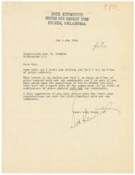 ["The document from Dick Kinmond to Congressman Geo. B. Schwabe expresses support for price control without any amendments. Kinmond states that the majority of the population in Ottawa County also supports price control without amendments. He asks the Congressman to consider this and vote in favor of price control without amendments."]