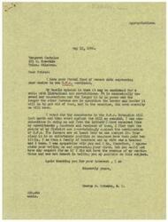 ["The document is from George B. Schwabe, a member of Congress, responding to a postal card from Margaret Castella expressing support for the continuation of the O.P.A. Schwabe shares his opinion that the O.P.A. should be continued with limitations and restrictions, but ultimately voted against it due to overwhelming opposition from his constituents. He sympathizes with teachers, like Castella, who have been paid too little. Schwabe thanks Castella for expressing her views and assures her that he is honest in his convictions."]