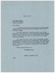 ["Mr. George Colton wrote a letter to George B. Schwabe expressing his support for the British Loan and continuation of OPA. Schwabe responded by stating that he has consistently voted against the extensions of OPA and plans to vote against the British Loan based on the overwhelming feedback from his constituents. Schwabe thanked Colton for sharing his views."]